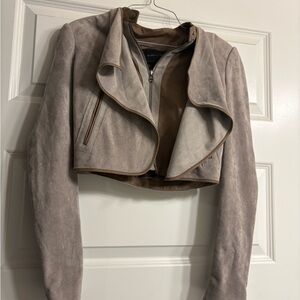 BCBGMaxAzria "Sloan" Cropped Jacket Faux-Suede Size: Xs